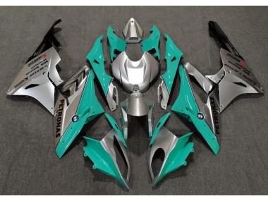 Aftermarket 2009-2018 Teal and Silver BMW S1000RR Motorcycle Fairings