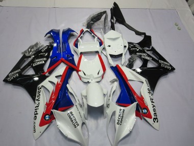 Aftermarket 2009-2016 White Blue BMW S1000RR Motorcycle Fairings