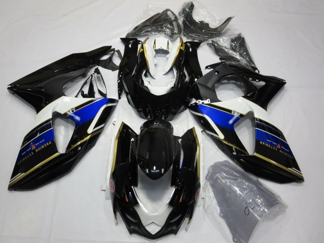 Aftermarket 2009-2016 Blue and Gold Suzuki GSXR 1000 Motorcycle Fairings