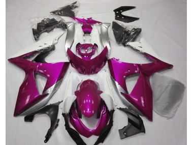 Aftermarket 2009-2016 Gloss Pink & White Suzuki GSXR 1000 Motorcycle Fairings