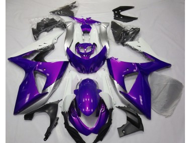 Aftermarket 2009-2016 Gloss Purple & White Suzuki GSXR 1000 Motorcycle Fairings