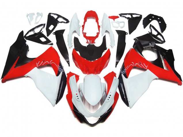 Aftermarket 2009-2016 Gloss Red with White and black Suzuki GSXR 1000 Motorcycle Fairings