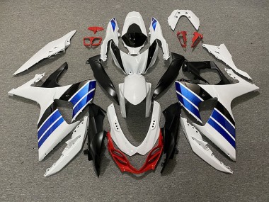 Aftermarket 2009-2016 Gloss White Blue Black and Red Suzuki GSXR 1000 Motorcycle Fairings