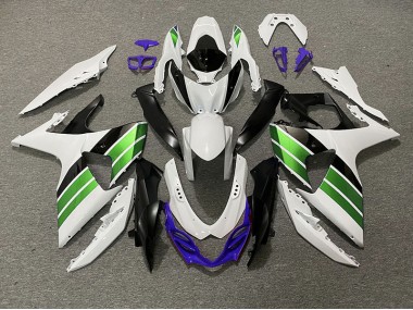 Aftermarket 2009-2016 Gloss White Green Black and Purple Suzuki GSXR 1000 Motorcycle Fairings