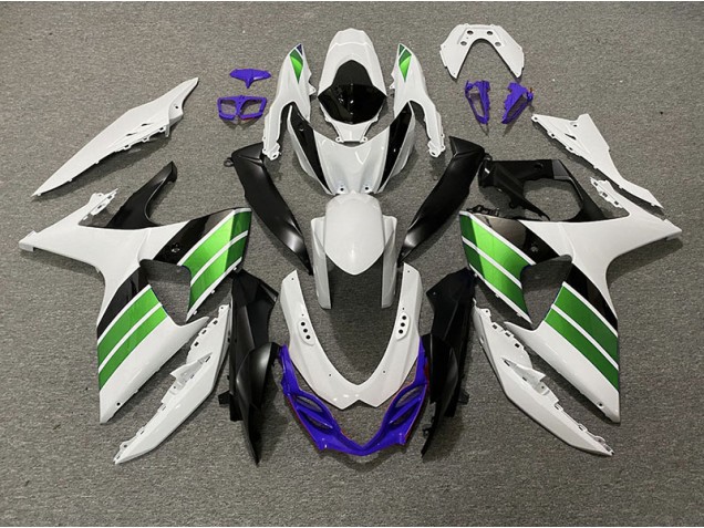 Aftermarket 2009-2016 Gloss White Green Black and Purple Suzuki GSXR 1000 Motorcycle Fairings