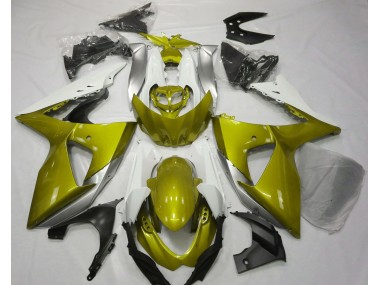 Aftermarket 2009-2016 Gloss Yellow & White Suzuki GSXR 1000 Motorcycle Fairings