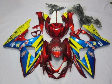 Aftermarket 2009-2016 Yellow Red and Blue Suzuki GSXR 1000 Motorcycle Fairings