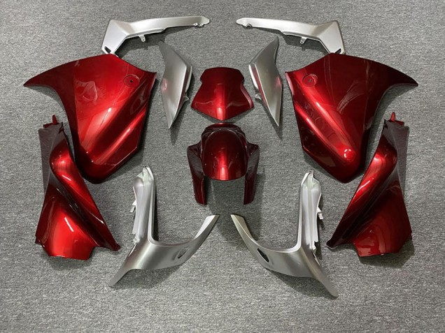 Aftermarket 2010-2013 Red and Silver Honda VFR1200 Motorcycle Fairings