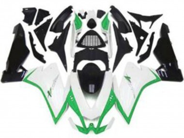 Aftermarket 2010-2015 Gloss White & Green Aprilia RSV4 1000 Motorcycle Fairings