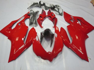 Aftermarket Plain Gloss Red Ducati 1199 Motorcycle Fairings