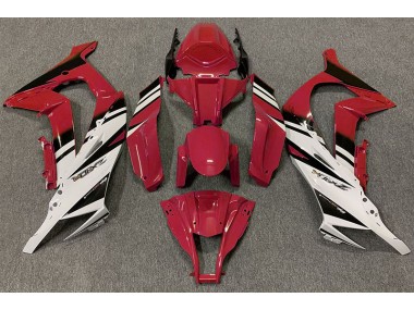 Aftermarket 2011-2015 Gloss Red & White Kawasaki ZX10R Motorcycle Fairings