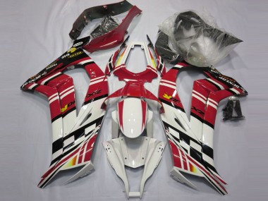 Aftermarket 2011-2015 Red Black and White Kawasaki ZX10R Motorcycle Fairings