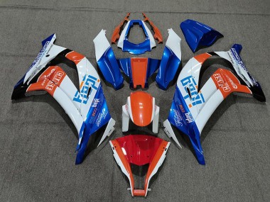 Aftermarket 2011-2015 White Blue and Orange Kawasaki ZX10R Motorcycle Fairings