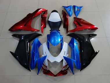 Aftermarket 2011-2020 Custom Red Black and Blue Suzuki GSXR 600-750 Motorcycle Fairings