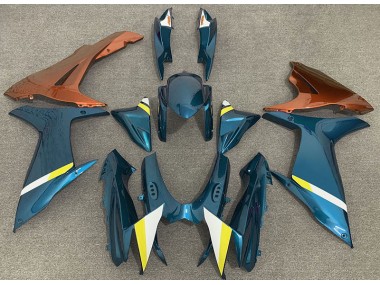 Aftermarket 2011-2020 Gloss Light Blue and Orange Suzuki GSXR 600-750 Motorcycle Fairings