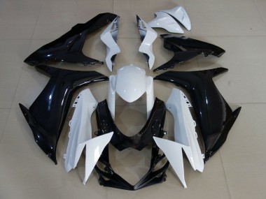 Aftermarket 2011-2020 Gloss White and Black Suzuki GSXR 600-750 Motorcycle Fairings