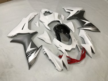 Aftermarket 2011-2020 Gloss White and Matte Silver Suzuki GSXR 600-750 Motorcycle Fairings