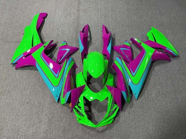 Aftermarket 2011-2020 Green Light Blue and Magenta Suzuki GSXR 600-750 Motorcycle Fairings