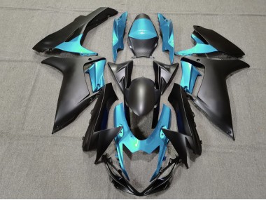 Aftermarket 2011-2020 Light Blue and Matte Black Suzuki GSXR 600-750 Motorcycle Fairings