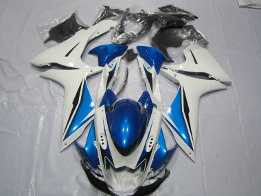 Aftermarket 2011-2020 Light Blue and White Suzuki GSXR 600-750 Motorcycle Fairings