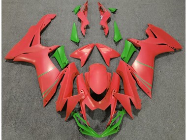 Aftermarket 2011-2020 Matte Grapefruit Red & Green Suzuki GSXR 600-750 Motorcycle Fairings