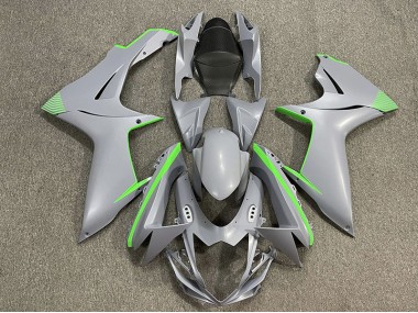 Aftermarket 2011-2020 Matte Nardo Gray & Green Accents Suzuki GSXR 600-750 Motorcycle Fairings