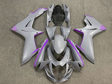 Aftermarket 2011-2020 Matte Nardo Gray & Purple Accents Suzuki GSXR 600-750 Motorcycle Fairings