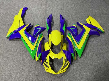 Aftermarket 2011-2020 Orange Green and Blue Suzuki GSXR 600-750 Motorcycle Fairings