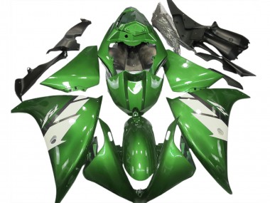 Aftermarket 2012-2014 Gloss Green & White Yamaha R1 Motorcycle Fairings