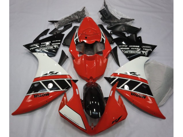 Aftermarket 2012-2014 Gloss Red White and Black Yamaha R1 Motorcycle Fairings