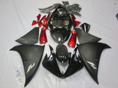 Aftermarket 2012-2014 Matte Black Red Yamaha R1 Motorcycle Fairings