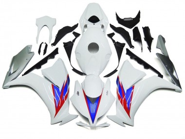 Aftermarket 2012-2016 Gloss White and Silver Honda CBR1000RR Motorcycle Fairings