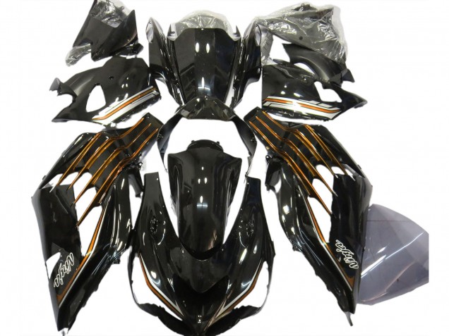 Aftermarket 2012-2019 Gloss Black & Orange Kawasaki ZX14R Motorcycle Fairings