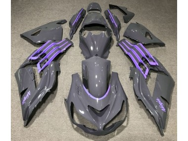 Aftermarket 2012-2019 Nardo Gray & Purple Kawasaki ZX14R Motorcycle Fairings