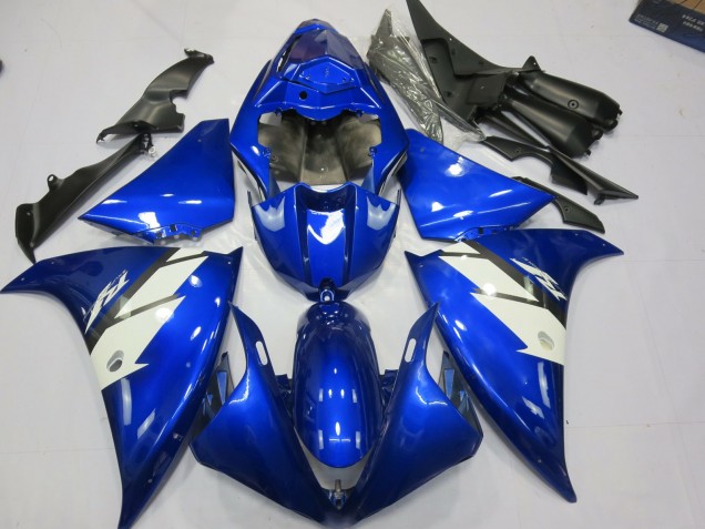Aftermarket 2012-2014 Blue and White Yamaha R1 Motorcycle Fairings