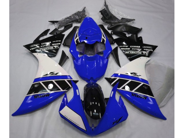 Aftermarket 2012-2014 Gloss Blue White and Black Yamaha R1 Motorcycle Fairings