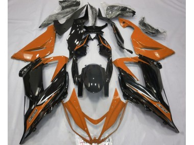 Aftermarket 2013-2018 Black and Orange Kawasaki ZX6R Motorcycle Fairings