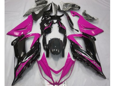 Aftermarket 2013-2018 Black and Pink Kawasaki ZX6R Motorcycle Fairings