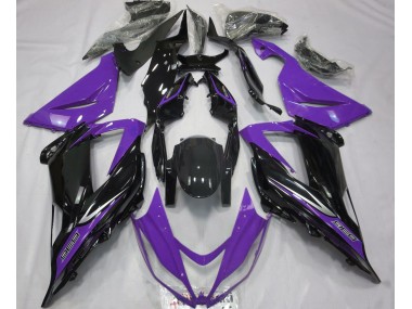 Aftermarket 2013-2018 Black and Purple Kawasaki ZX6R Motorcycle Fairings