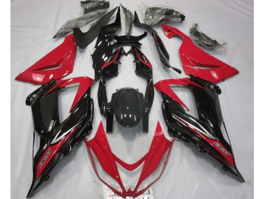 Aftermarket 2013-2018 Black and Red Kawasaki ZX6R Motorcycle Fairings