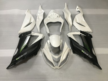 Aftermarket 2013-2018 Crystal White & Satin Black Kawasaki ZX6R Motorcycle Fairings