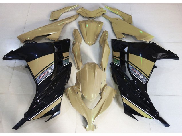 Aftermarket 2013-2018 Desert Tan and Black Kawasaki Ninja 300 Motorcycle Fairings