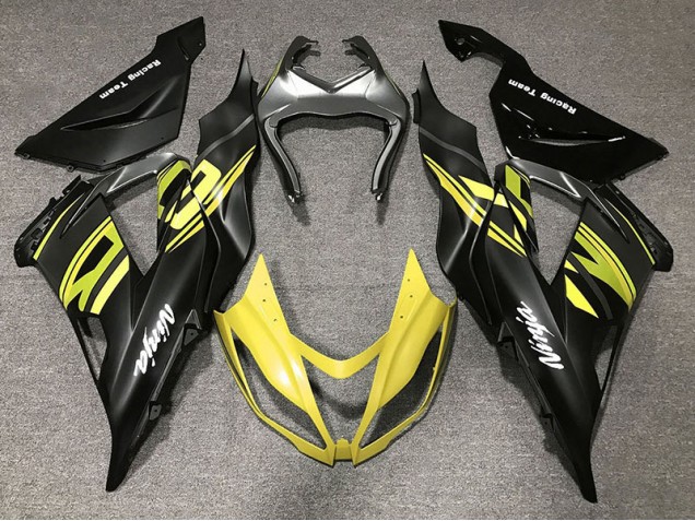 Aftermarket 2013-2018 Gloss Black & Yellow Kawasaki ZX6R Motorcycle Fairings