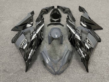 Aftermarket 2013-2018 Gloss Grey and Black Kawasaki ZX6R Motorcycle Fairings