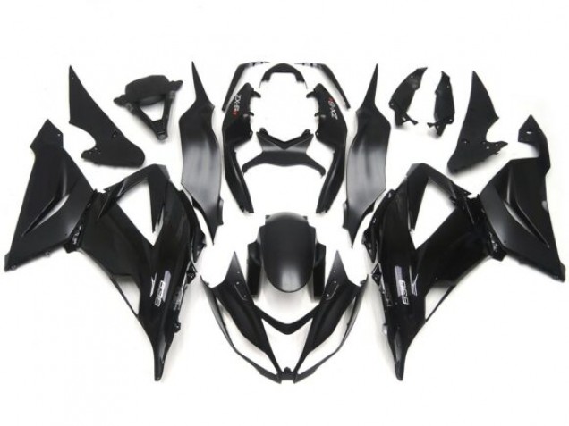 Aftermarket 2013-2018 Gloss / Matte Black Plain Slick Decals Kawasaki ZX6R Motorcycle Fairings