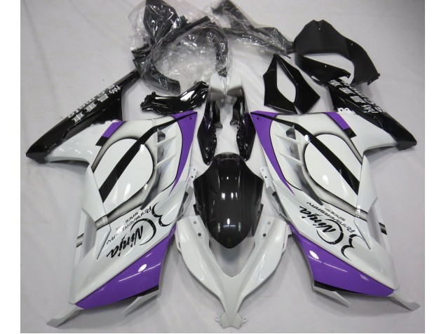 Aftermarket 2013-2018 Gloss White & Purple Kawasaki Ninja 300 Motorcycle Fairings