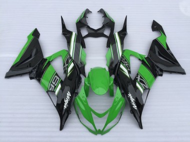 Aftermarket 2013-2018 Green and Black High Gloss Kawasaki ZX6R Motorcycle Fairings