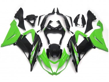 Aftermarket 2013-2018 Green and Black Vibrant OEM Style Kawasaki ZX6R Motorcycle Fairings