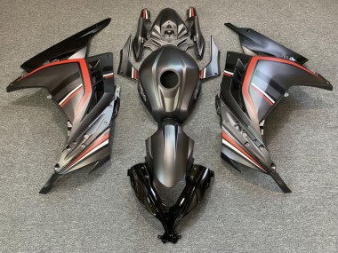 Aftermarket 2013-2018 Matte Black and Red Kawasaki Ninja 300 Motorcycle Fairings