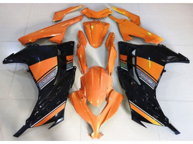 Aftermarket 2013-2018 Sunrise Orange and Black Kawasaki Ninja 300 Motorcycle Fairings